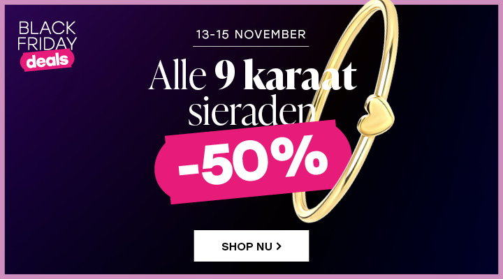 50% korting op alle 9 karaat sieraden