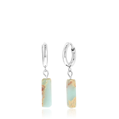 Light Turquoise stalen oorbellen