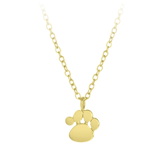 Zilveren goldplated kinderketting met hondenpoot