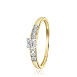 14 Karaat ring met 7 diamanten