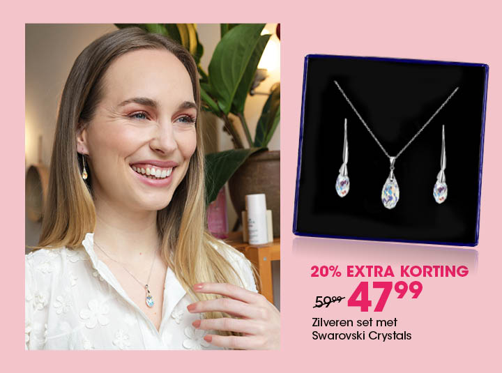 Zilveren swarovski cadeauset