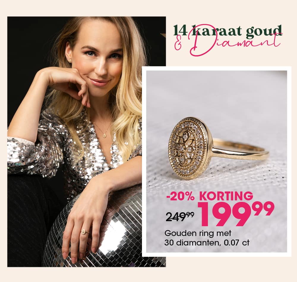 14 karaat ring met diamant