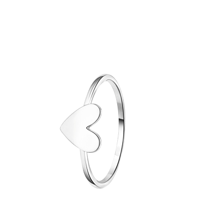 Gerecycled zilveren ring hart