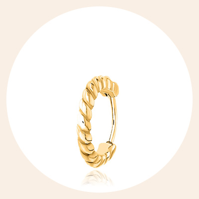 Stalen helixpiercing gold twist