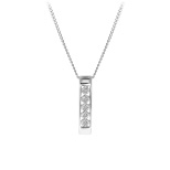 18 Karaat witgouden ketting met diamant 0,01ct