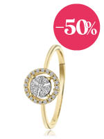 14 Karaat gouden ring met diamant -50% korting