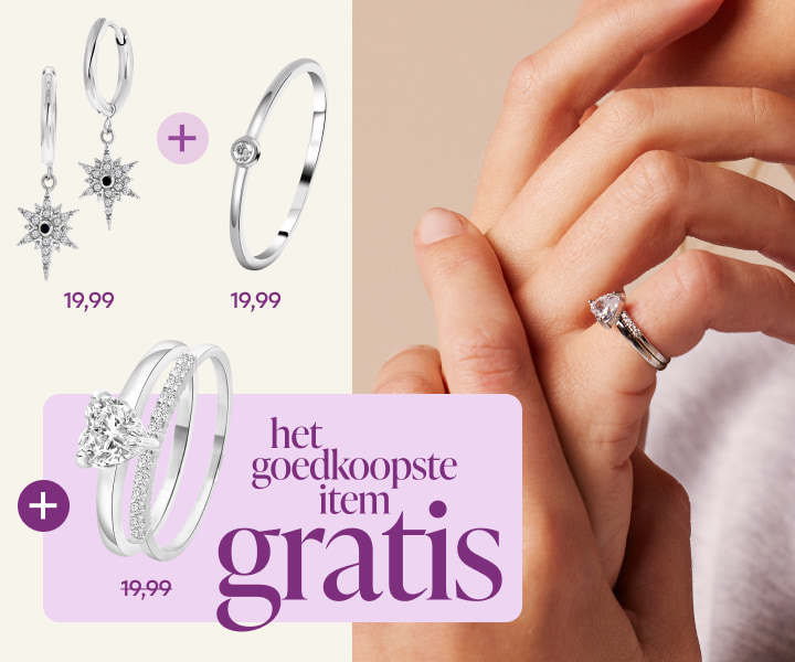 2+1 gratis op zilveren en stalen sieraden