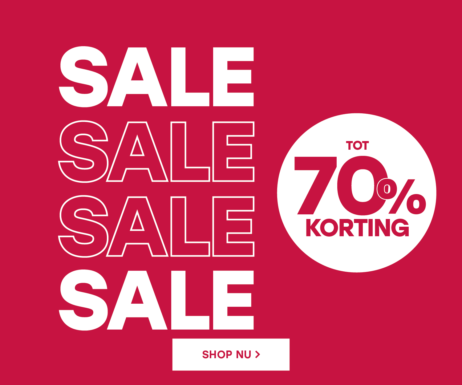 sale tot 70% korting