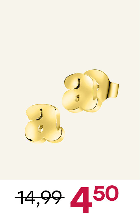 Goldplated oorbellen letter