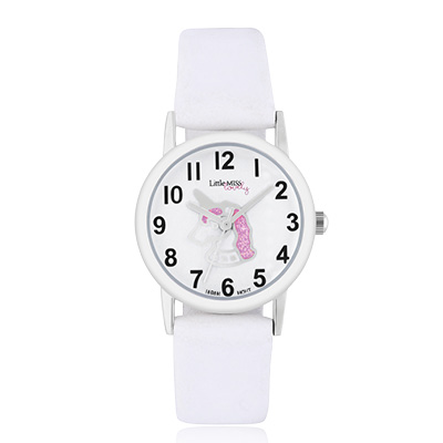 Little Miss Lovely Unicorn horloge met witte PU band