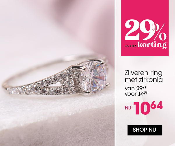 Zilveren ring met zirkonia