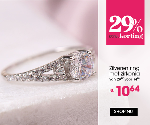 Zilveren ring met zirkonia