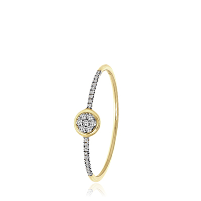 14K geelgouden ring met 27 diamanten 0,05ct rond