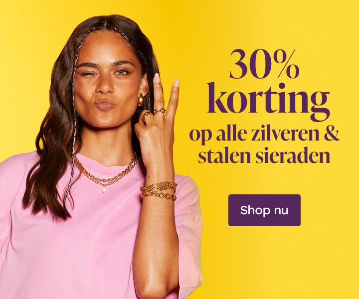 30 procent korting op alle zilveren en stalen sieraden