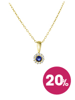 14 karaat gouden ketting met wit en blauwe zirkonia -20% extra korting