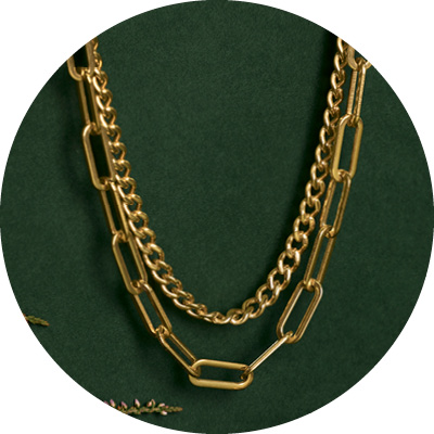 Stalen 18 karaat goldplated ketting Ariane