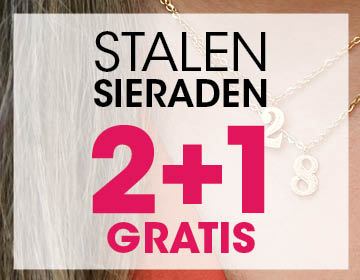 2+1 gratis stalen sieraden