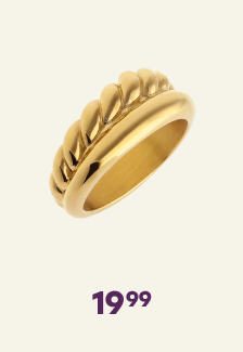 Stalen goldplated ring