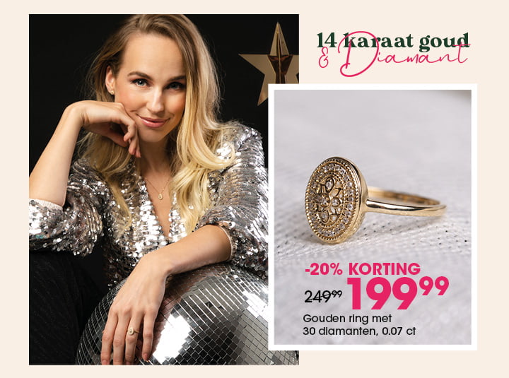 14 karaat ring met diamant