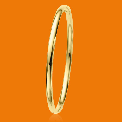 14 karaat geelgouden holle bangle armband