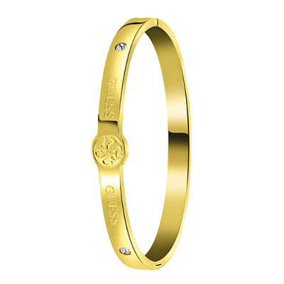 Guess stalen goldplated bangle 4G logo