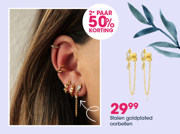 Stalen goldplated oorbellen