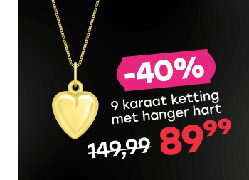 9 Karaat ketting met hanger hart