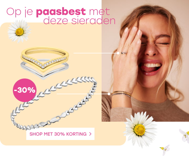 30% korting op zilveren en stalen sieraden