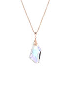 Zilveren ketting rosé Swarovski kristal