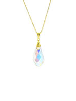 Zilveren ketting gold Swarovski kristal