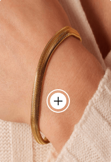 Stalen goldplated armband met platteschakel