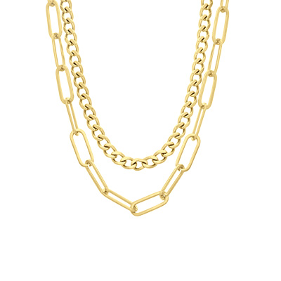 Stalen 18 karaat goldplated ketting Ariane