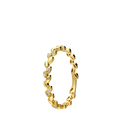 Zilveren goldplated ring blad