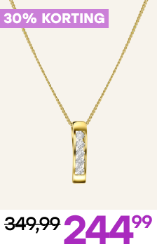 14 Karaat geelgouden ketting met diamant 0,01ct