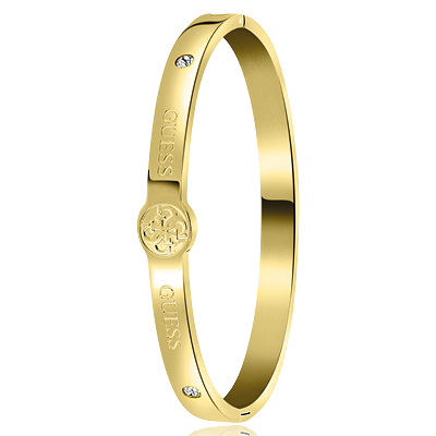 Guess stalen goldplated bangle 4G logo