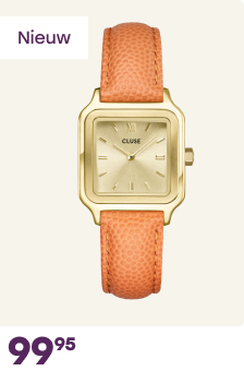 Cluse - Gracieuse Petite horloge leren band apricot