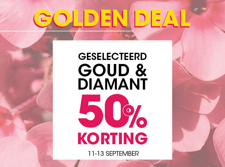 50% korting op goud & diamant