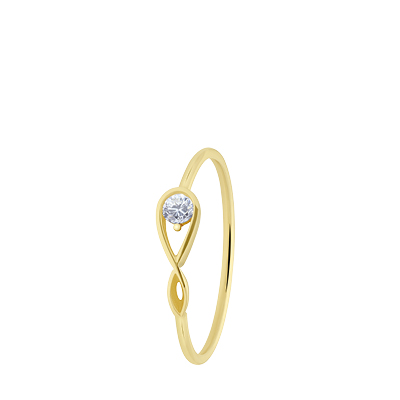 9 karaat ring met zirkonia