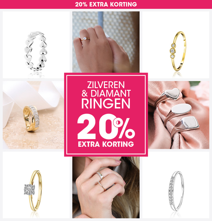 zilveren en diamant ringen