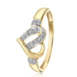 14 Karaat ring met 9 diamanten