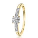 14 Karaat entourage ring met diamant