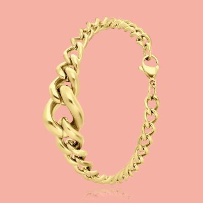 Stalen 18 karaat goldplated armband Capucine