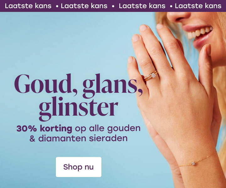 30% korting op alle goud en diamant