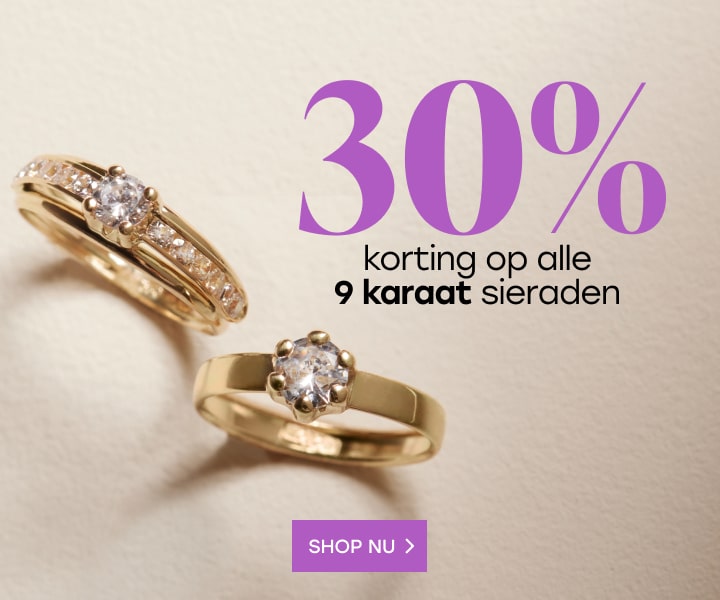 30% korting op 9 karaat sieraden