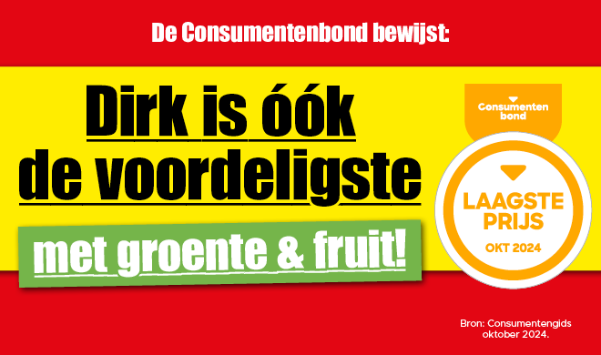 Dirk volgens Consumentenbond ook de voordeligste met groente en fruit