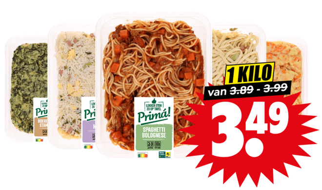 Nieuw bij Dirk: Primá! verse maaltijden