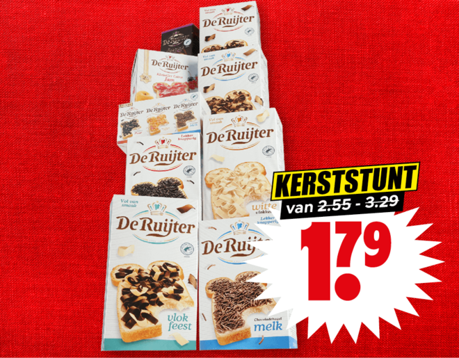De Ruijter chocoladevlokken, -hagel of mini’s