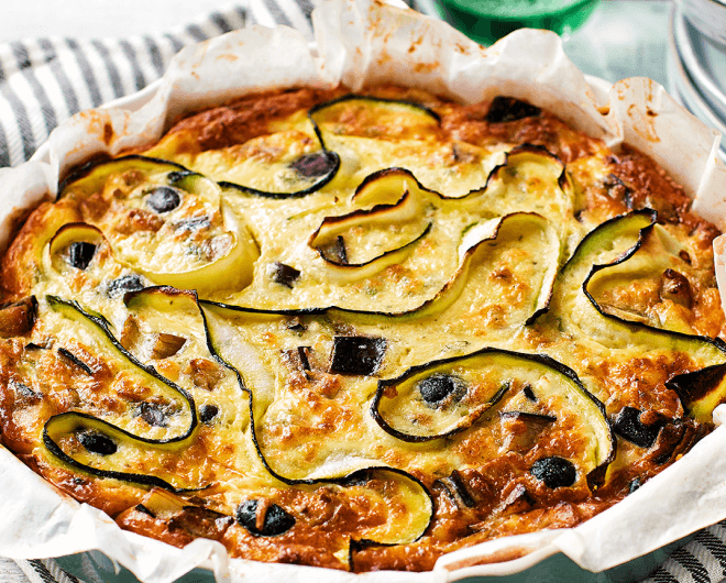 Frittata met aubergine en courgette