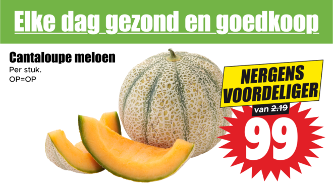 Cantaloupe meloen voor een prikkie!