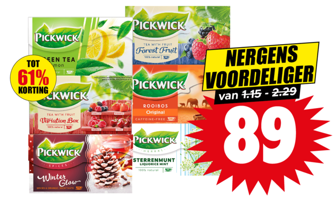 Pickwick nergens voordeliger!